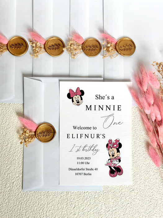 Einladungskarte "Minnie Mouse"