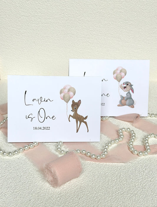 Tischkarte "Bambi/Hase"